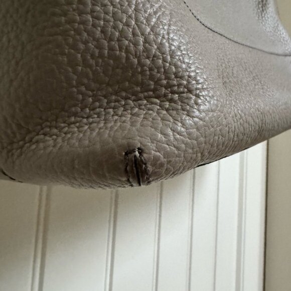 Kate Spade Grove Court Lainey Grey Pebbled Leather Satchel. 15 by 11 by 4.5 - Picture 6 of 15